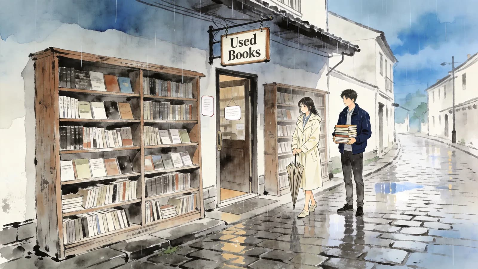 雨后的书店·赴约 025 — 根据简介创作的场景插图 2