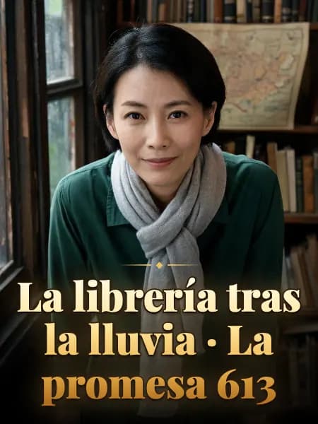 La librería tras la lluvia · La promesa 613 — Ilustración conceptual del personaje