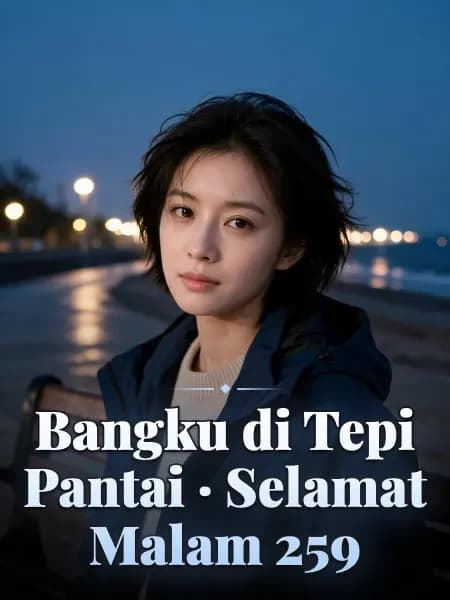 Bangku di Tepi Pantai · Selamat Malam 259 — Ilustrasi konsep tokoh