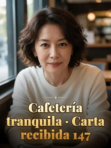 Cafetería tranquila · Carta recibida 147 — Ilustración conceptual del personaje