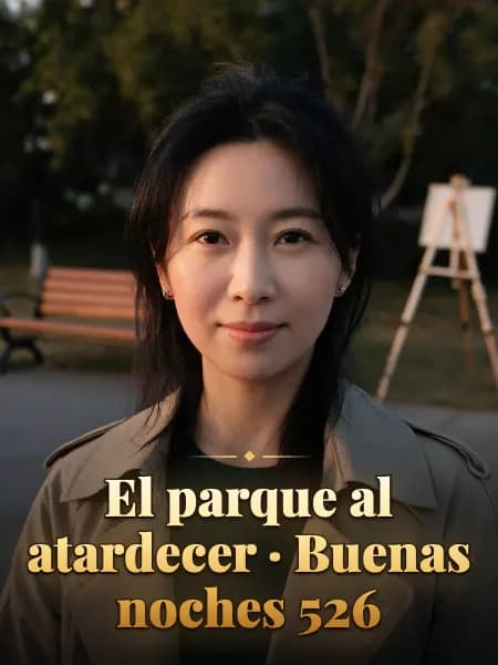 El parque al atardecer · Buenas noches 526 — Ilustración conceptual del personaje