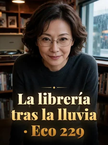 La librería tras la lluvia · Eco 229 — Ilustración conceptual del personaje