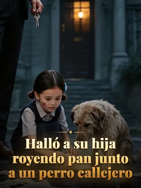 Halló a su hija royendo pan junto a un perro callejero