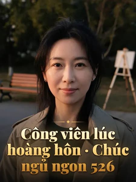 Công viên lúc hoàng hôn · Chúc ngủ ngon 526 — Minh họa nhân vật