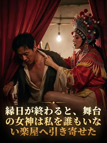 縁日が終わると、舞台の女神は私を誰もいない楽屋へ引き寄せた — 物語のイラスト