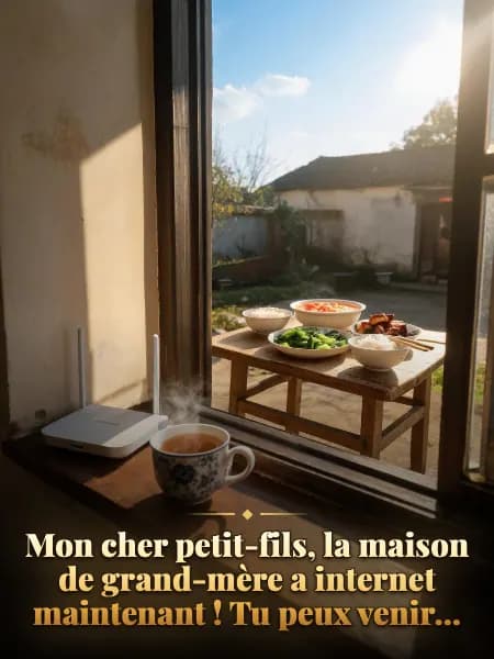 Mon cher petit-fils, la maison de grand-mère a internet maintenant ! Tu peux venir… — Illustration de l’histoire