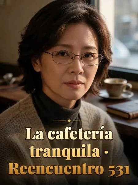 La cafetería tranquila · Reencuentro 531 — Ilustración conceptual del personaje
