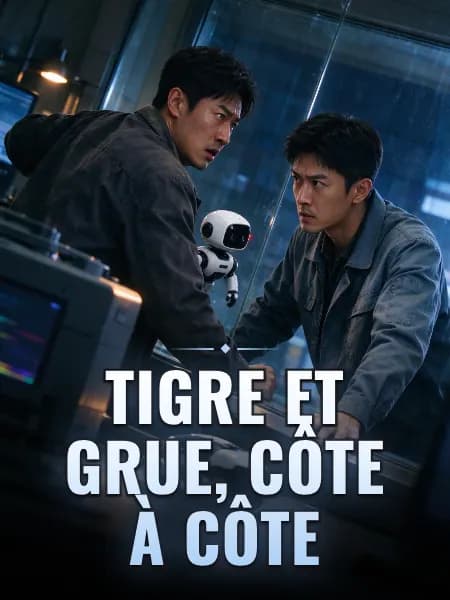 Tigre et grue, côte à côte