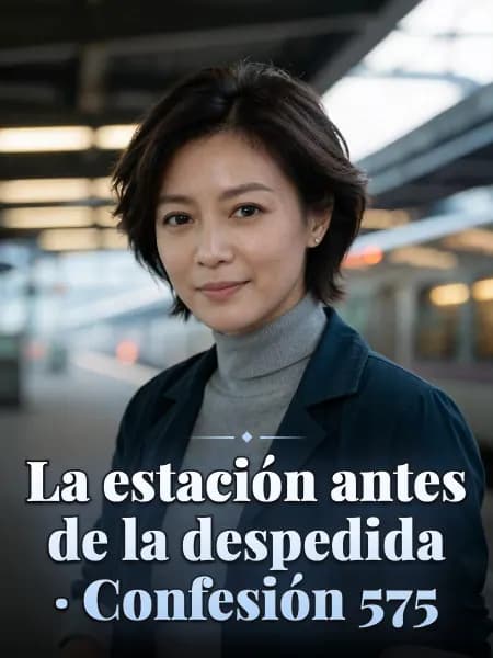 La estación antes de la despedida · Confesión 575 — Ilustración conceptual del personaje