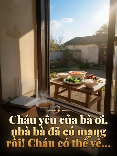 Cháu yêu của bà ơi, nhà bà đã có mạng rồi! Cháu có thể về... — Minh họa truyện