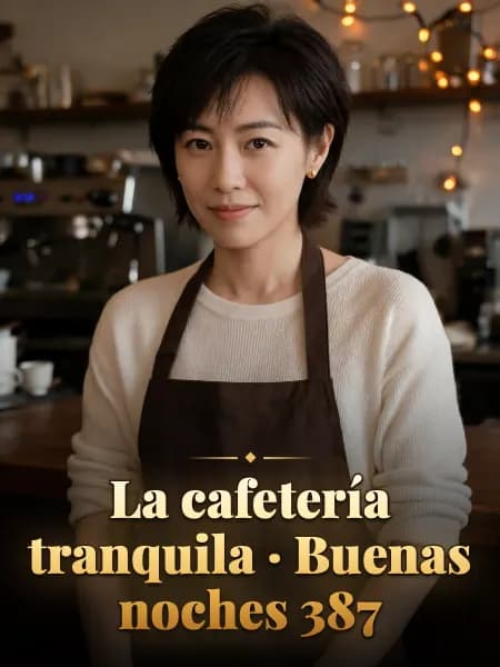 La cafetería tranquila · Buenas noches 387 — Ilustración conceptual del personaje