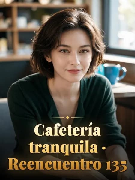 Cafetería tranquila · Reencuentro 135 — Ilustración conceptual del personaje