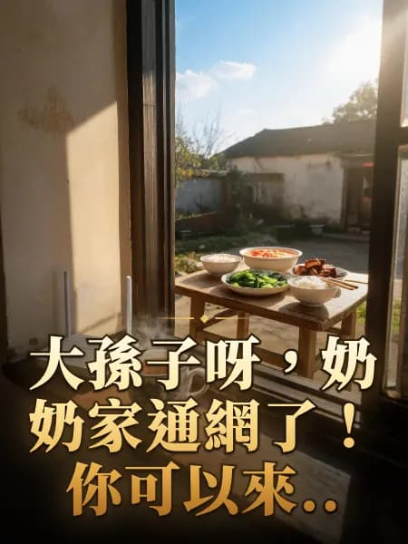 大孫子呀，奶奶家通網了！你可以來.. — 故事插圖