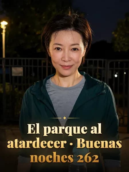 El parque al atardecer · Buenas noches 262 — Ilustración conceptual del personaje