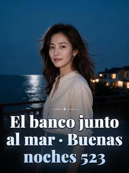 El banco junto al mar · Buenas noches 523 — Ilustración conceptual del personaje