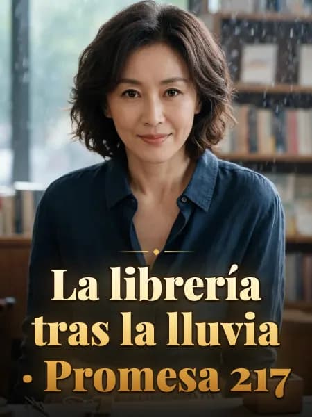 La librería tras la lluvia · Promesa 217 — Ilustración conceptual del personaje