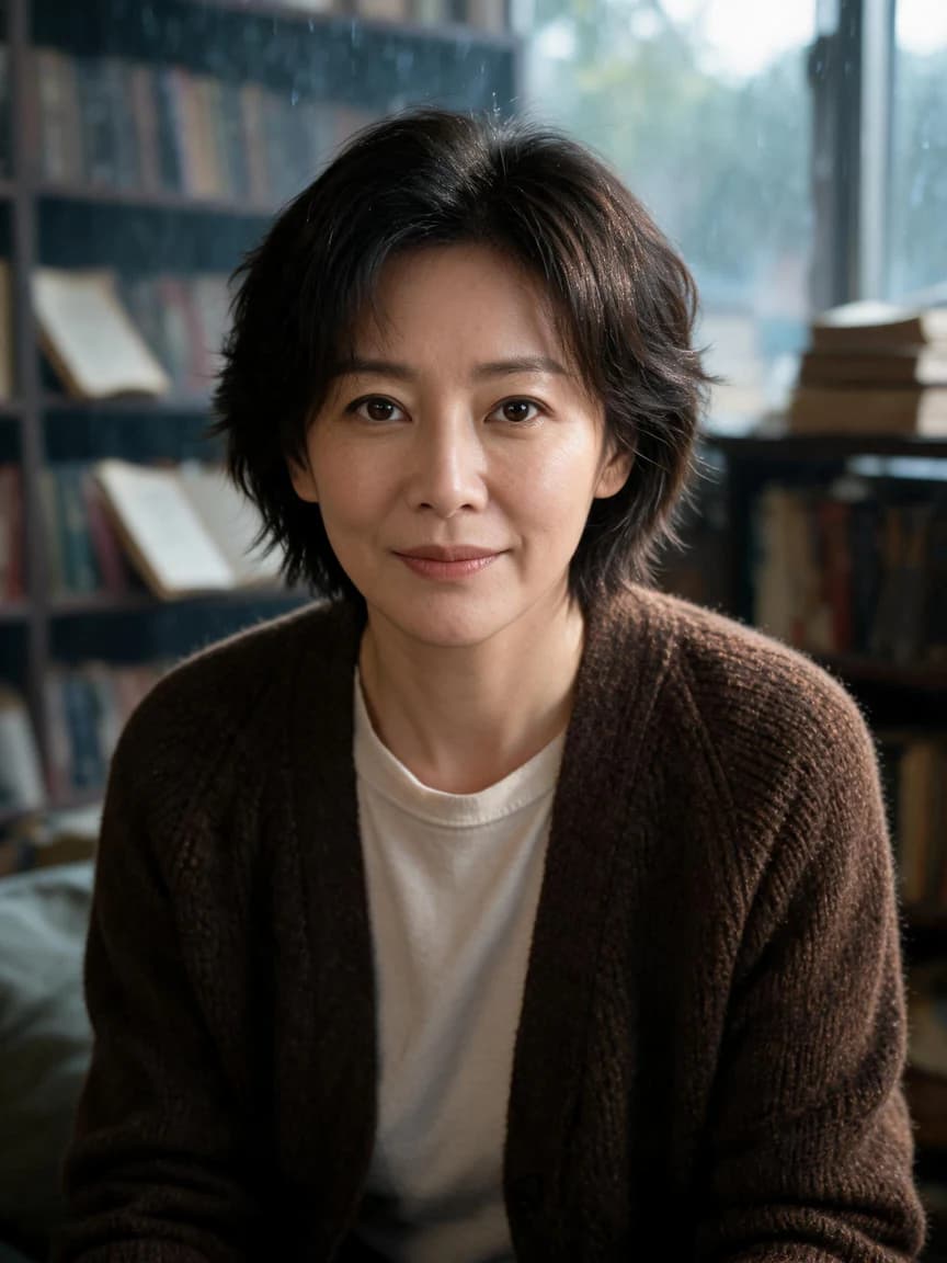 The Bookstore After Rain · A Letter 013 — Story character concept art