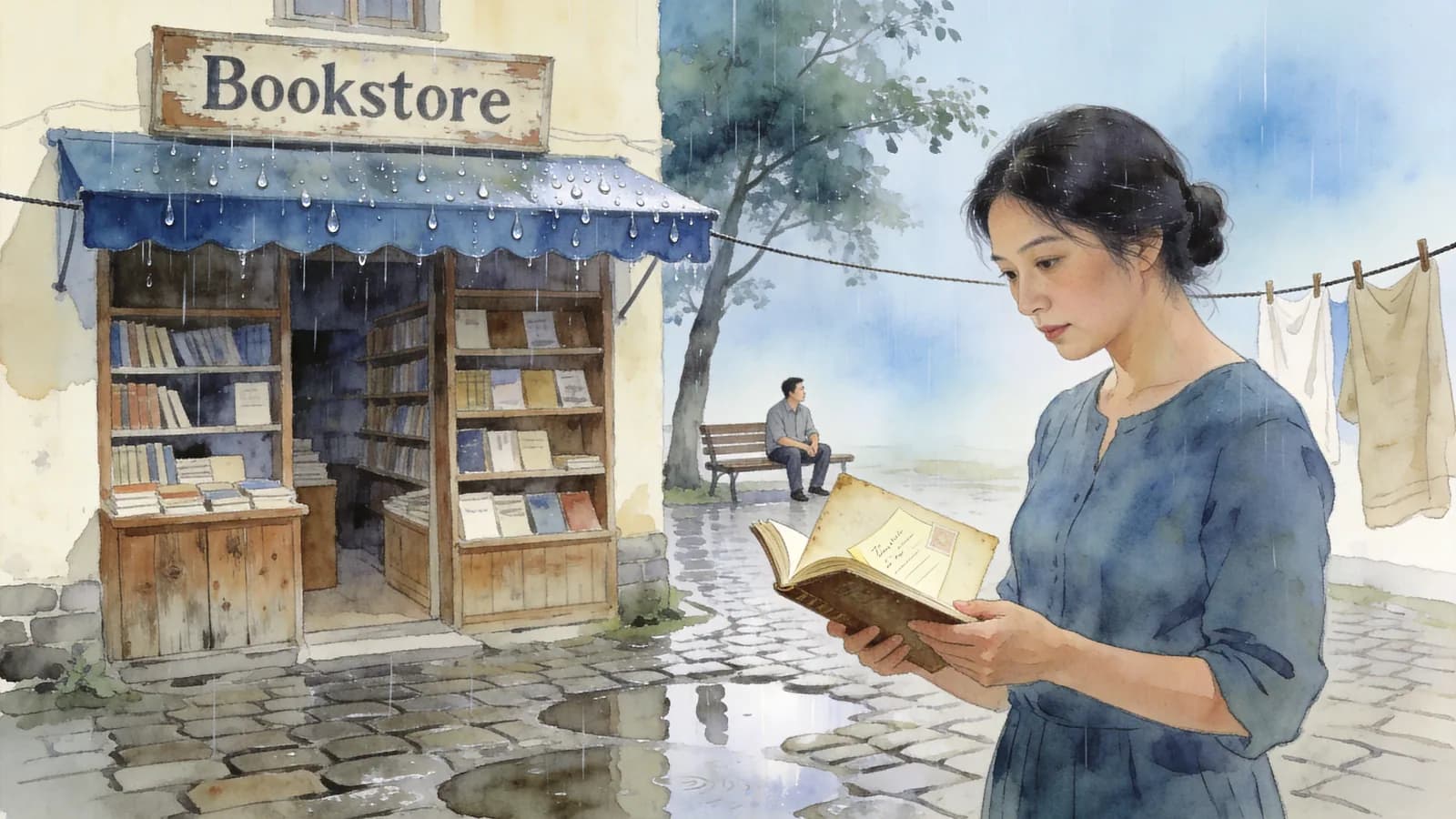 雨后的书店·来信 013 — 根据简介创作的场景插图 2