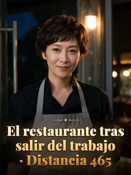El restaurante tras salir del trabajo · Distancia 465 — Ilustración conceptual del personaje