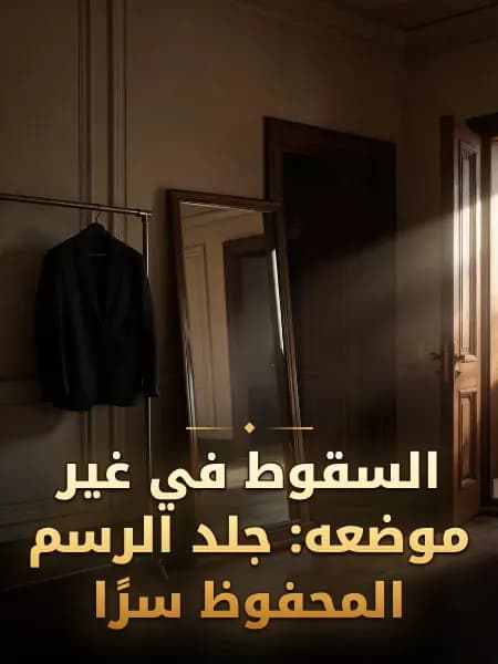 السقوط في غير موضعه: جلد الرسم المحفوظ سرًا — رسم توضيحي للقصة