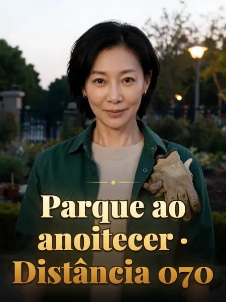 Parque ao anoitecer · Distância 070 — Ilustração do personagem