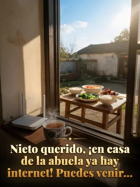 Nieto querido, ¡en casa de la abuela ya hay internet! Puedes venir… — Ilustración de la historia