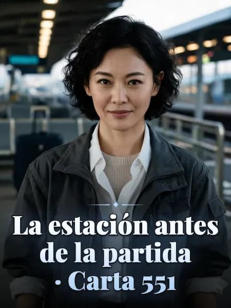 La estación antes de la partida · Carta 551 — Ilustración conceptual del personaje