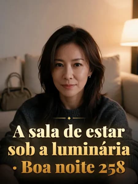 A sala de estar sob a luminária · Boa noite 258 — Ilustração do personagem