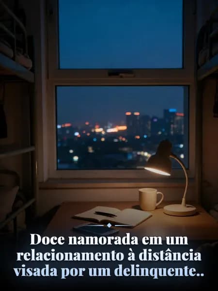 Doce namorada em um relacionamento à distância visada por um delinquente.. — Ilustração da história