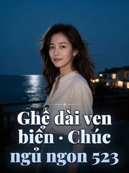 Ghế dài ven biển · Chúc ngủ ngon 523 — Minh họa nhân vật