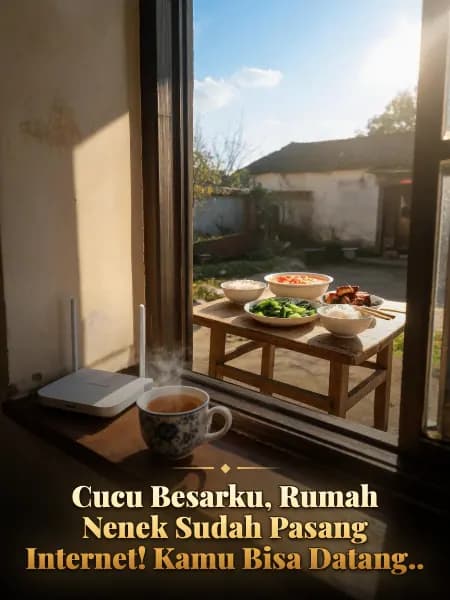 Cucu Besarku, Rumah Nenek Sudah Pasang Internet! Kamu Bisa Datang.. — Ilustrasi cerita